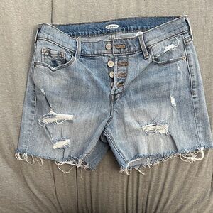 Old Navy Light Blue Distressed Jean Shorts